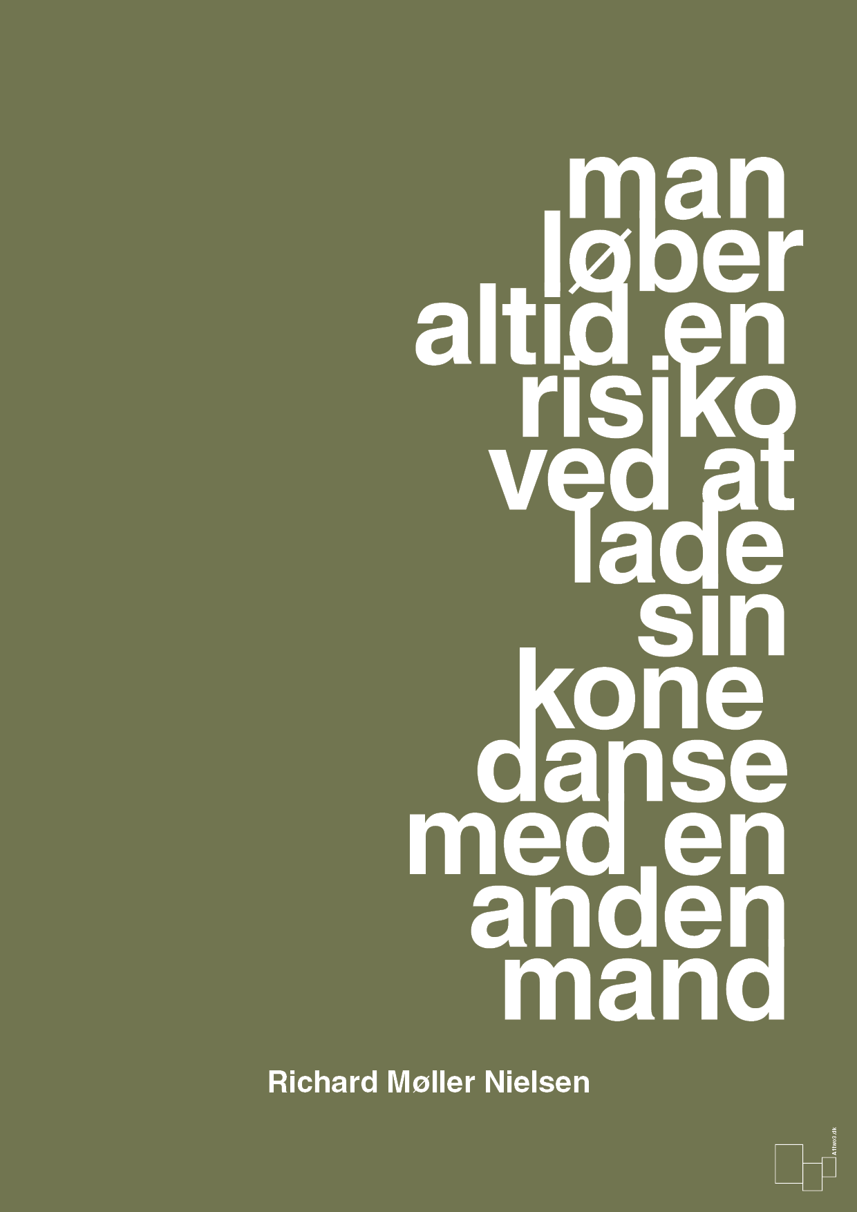 plakat: man løber altid en risiko ved at lade sin kone danse med en anden mand - secret meadow-Fodbold-A1two3