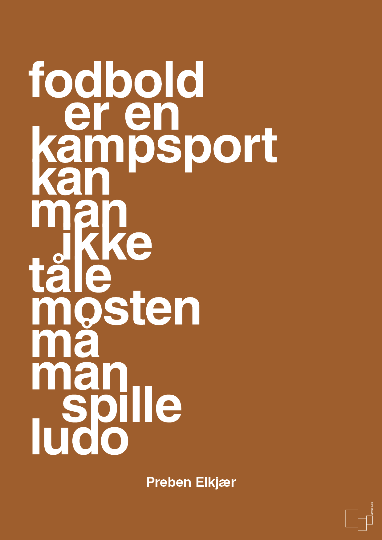 plakat: fodbold er en kampsport kan man ikke tåle mosten må man spille ludo - cognac-Fodbold-A1two3