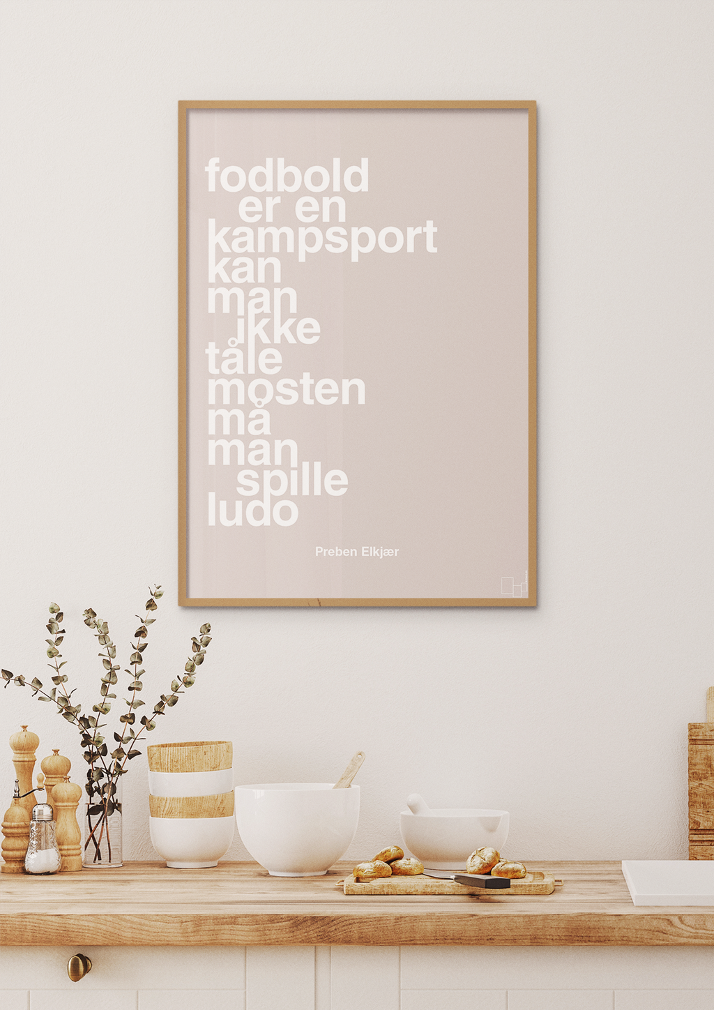 plakat: fodbold er en kampsport kan man ikke tåle mosten må man spille ludo - graphic charcoal-Fodbold-A1two3