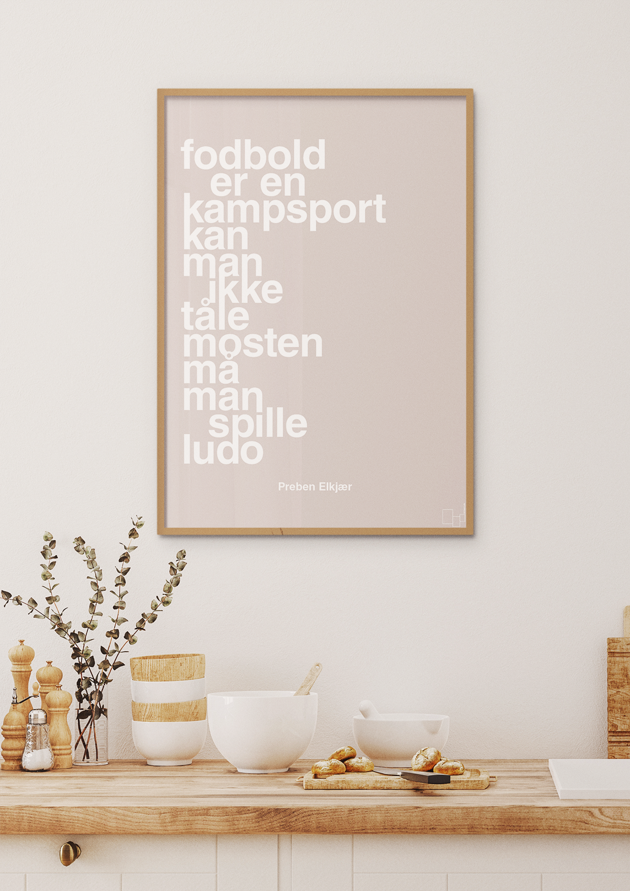 plakat: fodbold er en kampsport kan man ikke tåle mosten må man spille ludo - powder-Fodbold-A1two3