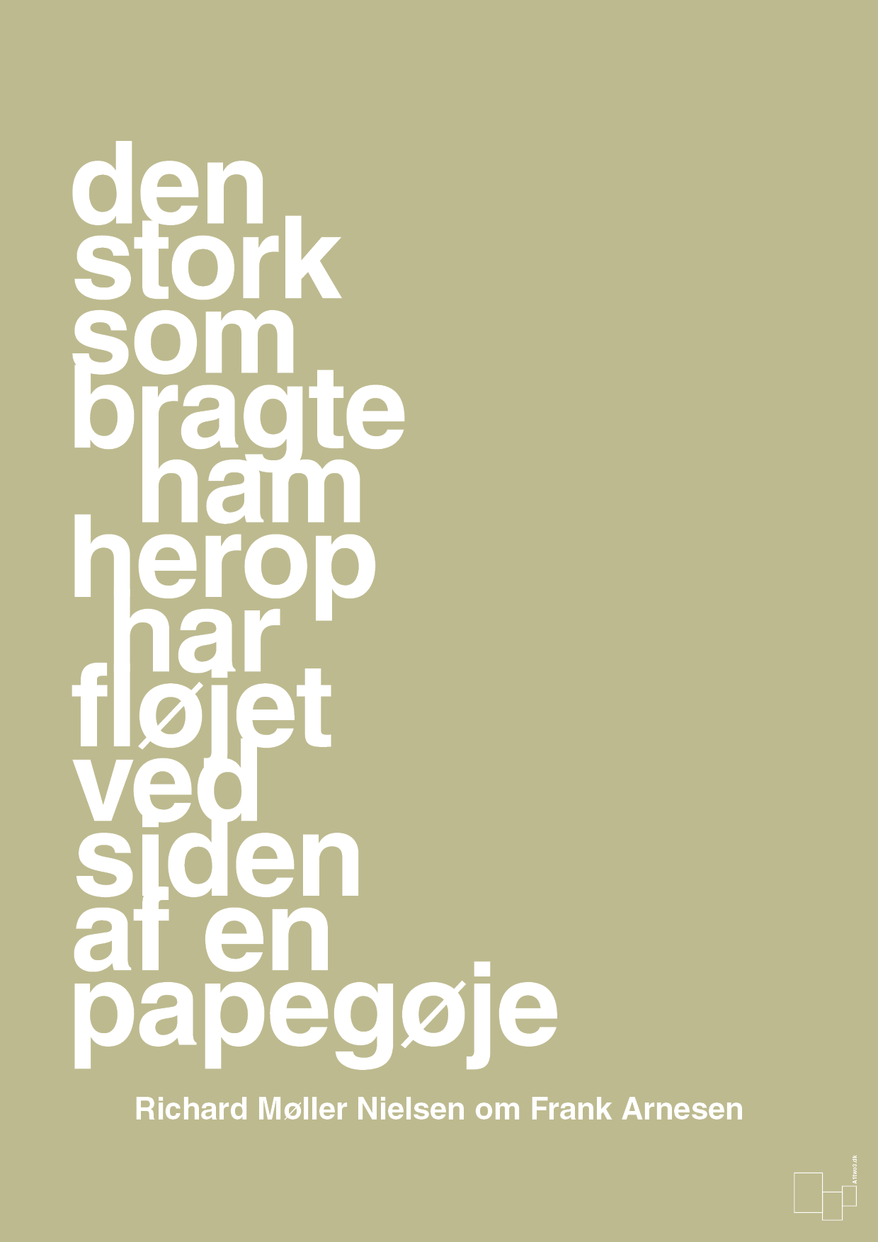 plakat: den stork som bragte ham herop har fløjet ved siden af en papegøje - back to nature-Fodbold-A1two3