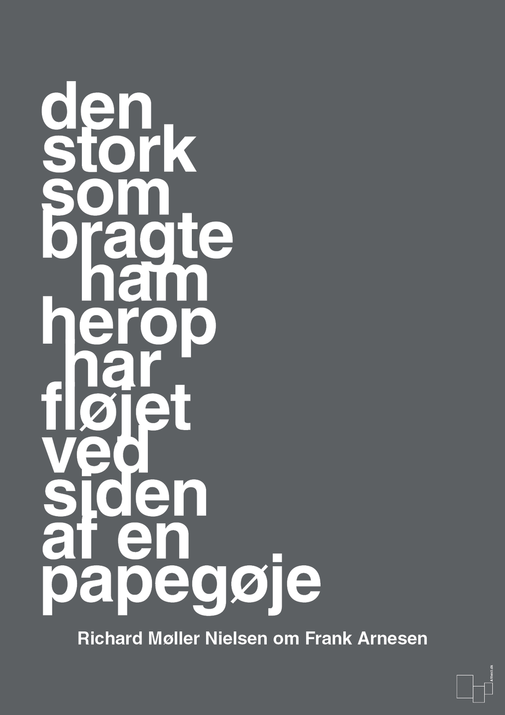 plakat: den stork som bragte ham herop har fløjet ved siden af en papegøje - graphic charcoal-Fodbold-A1two3