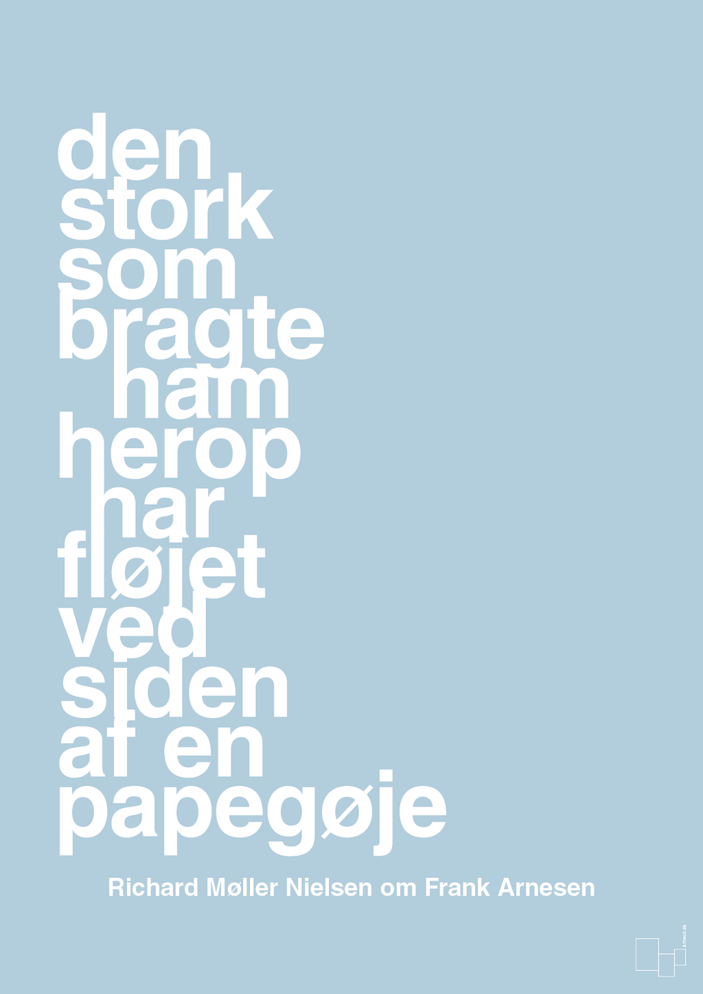 plakat: den stork som bragte ham herop har fløjet ved siden af en papegøje - heavenly blue-Fodbold-A1two3