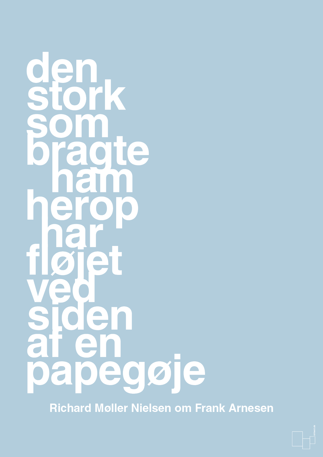 plakat: den stork som bragte ham herop har fløjet ved siden af en papegøje - heavenly blue-Fodbold-A1two3