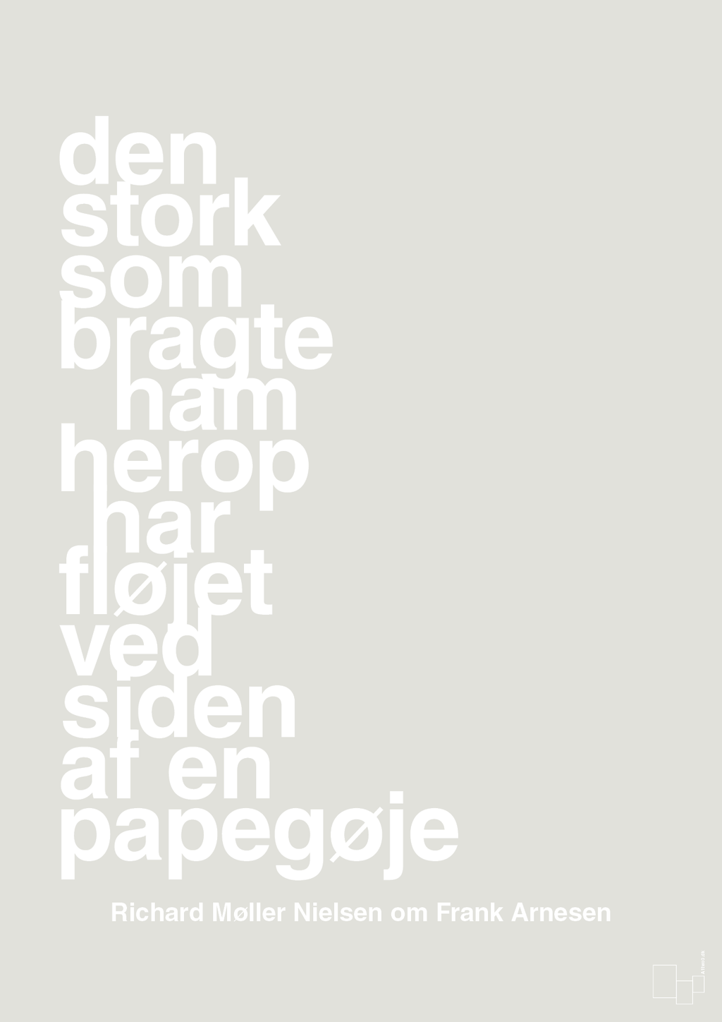 plakat: den stork som bragte ham herop har fløjet ved siden af en papegøje - painters white-Fodbold-A1two3
