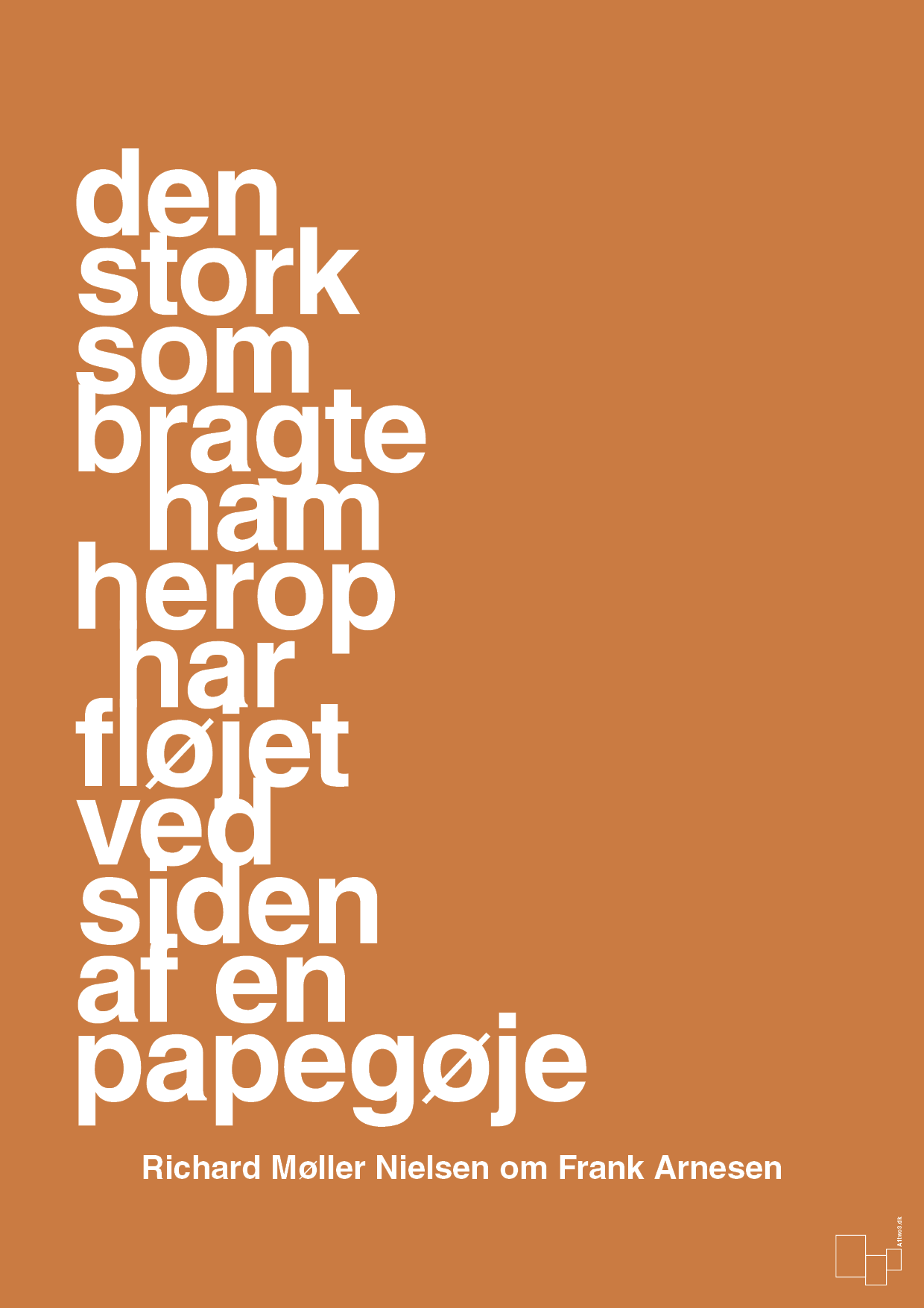 plakat: den stork som bragte ham herop har fløjet ved siden af en papegøje - rumba orange-Fodbold-A1two3