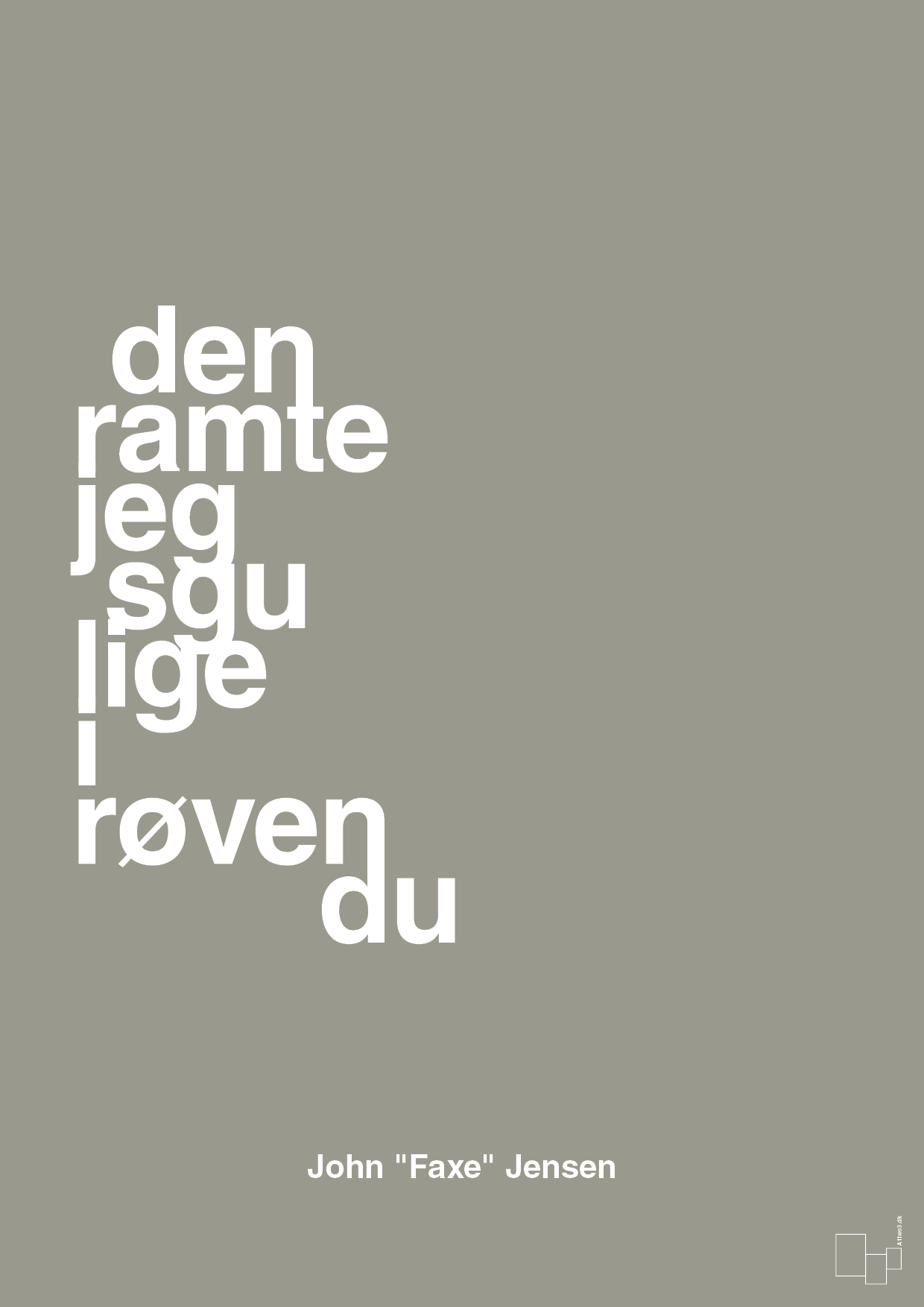 plakat: den ramte jeg sgu lige i røven du - battleship gray-Fodbold-A1two3