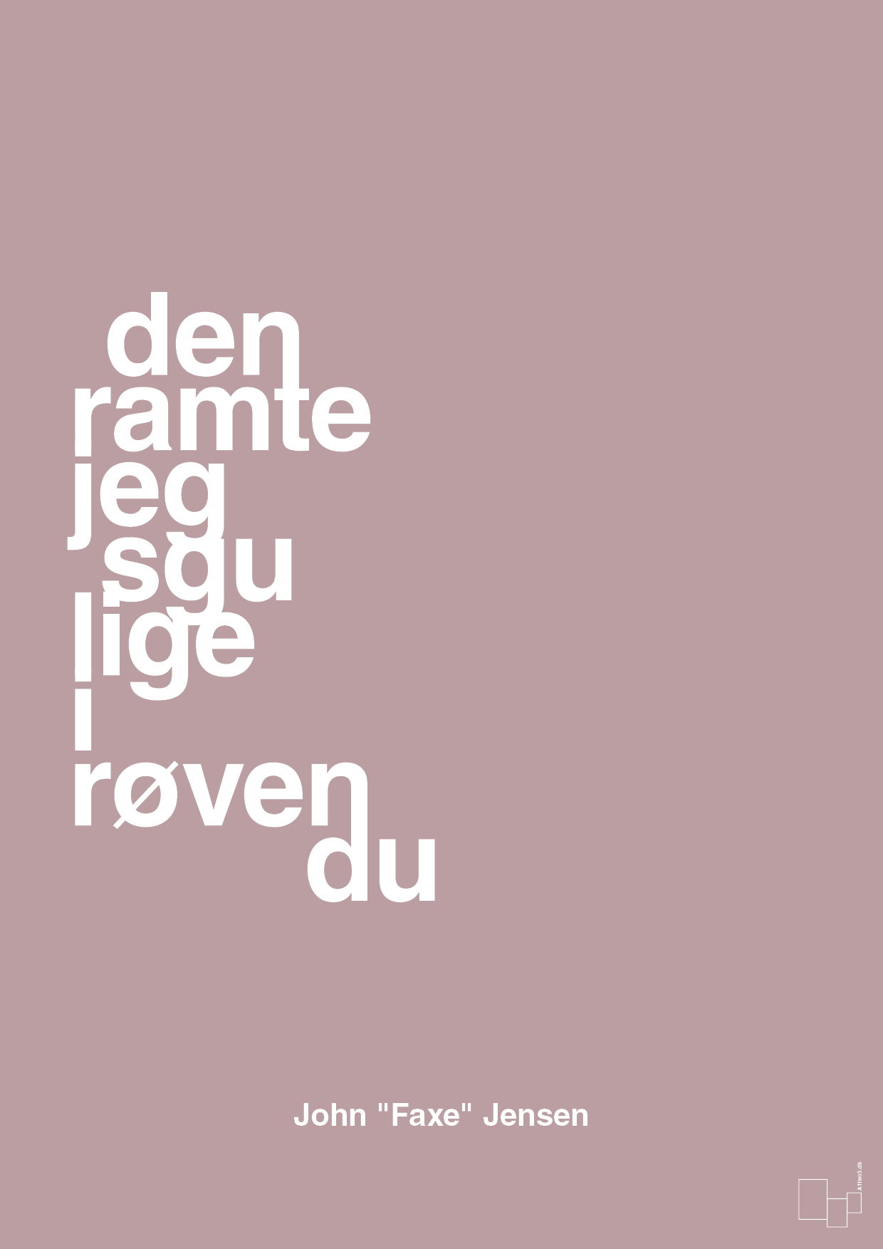 plakat: den ramte jeg sgu lige i røven du - light rose-Fodbold-A1two3