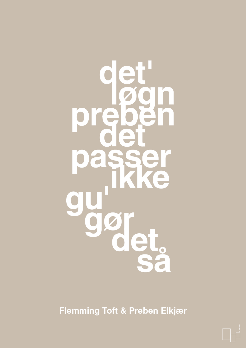 plakat: det løgn preben det passer ikke gu gør det så - creamy mushroom-Fodbold-A1two3