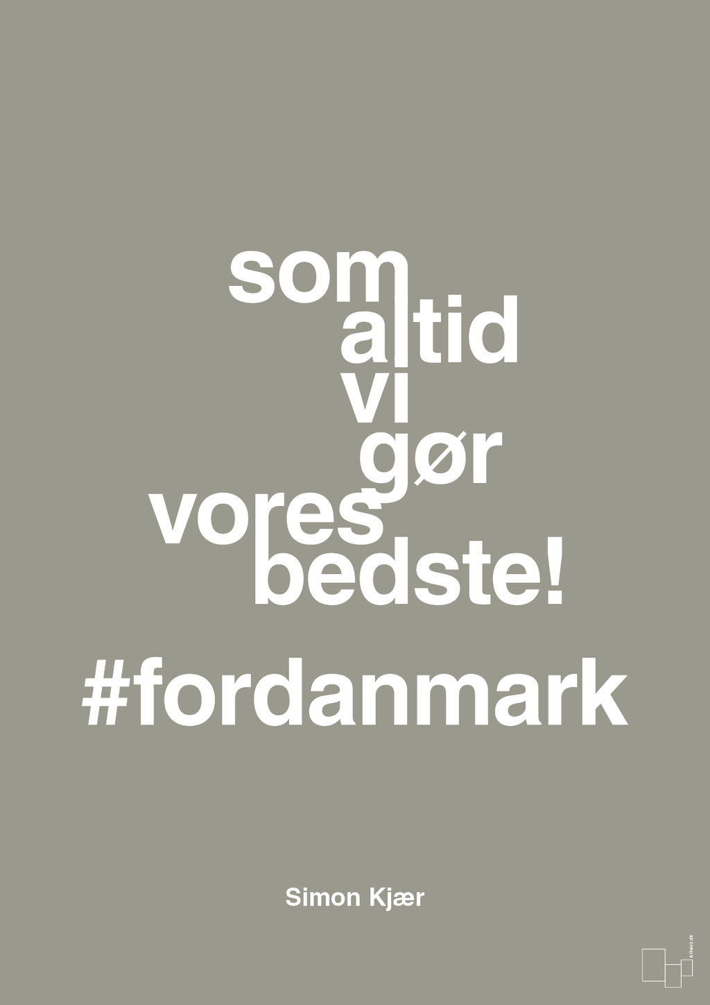 plakat: som altid vi gør vores bedste fordanmark - battleship gray-Fodbold-A1two3