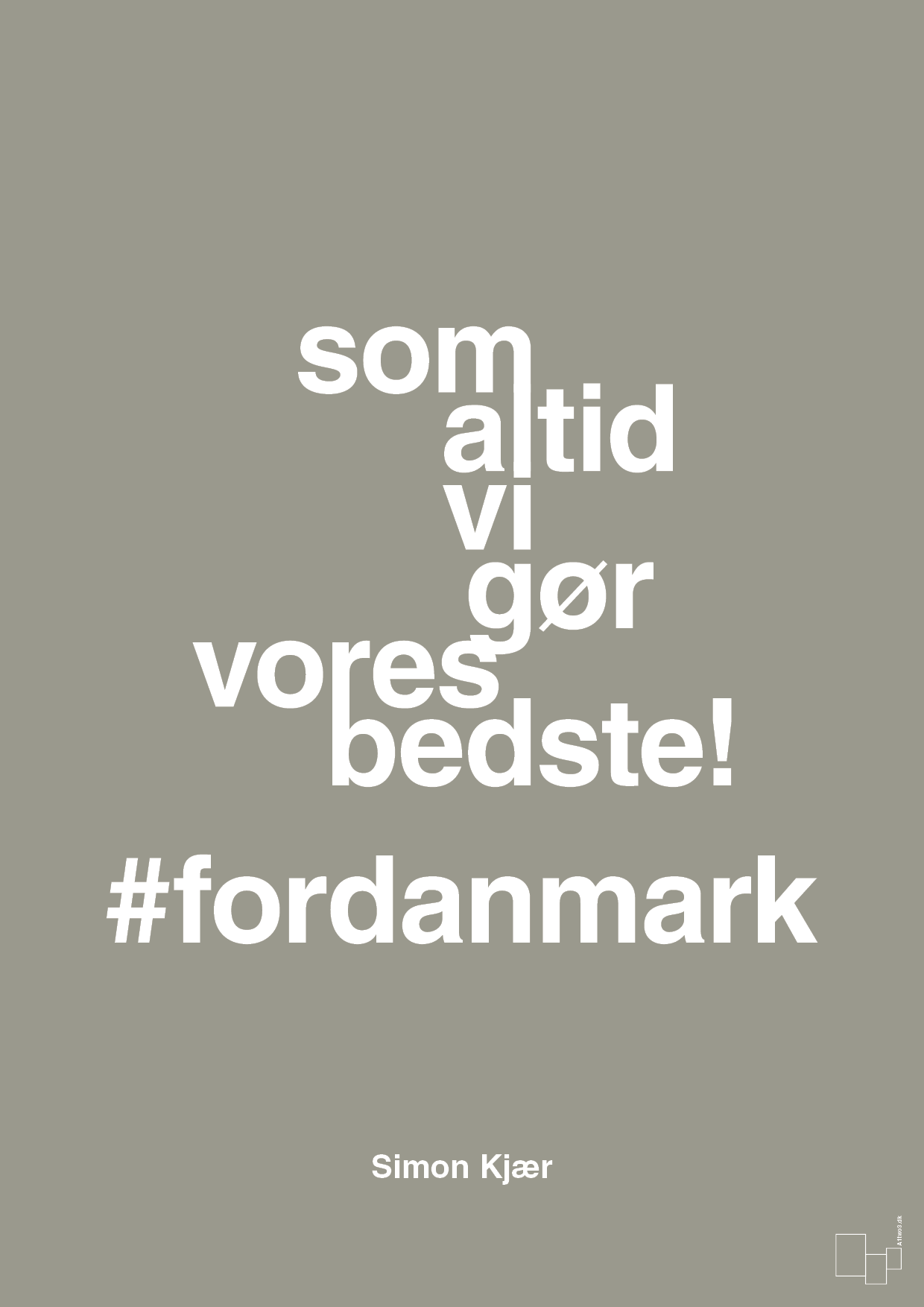 plakat: som altid vi gør vores bedste fordanmark - battleship gray-Fodbold-A1two3