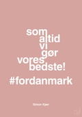 plakat: som altid vi gør vores bedste fordanmark - bubble shell-Fodbold-A1two3