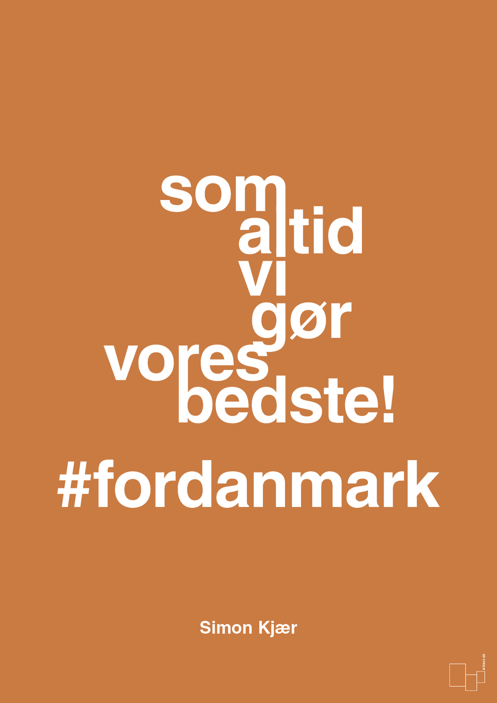 plakat: som altid vi gør vores bedste fordanmark - rumba orange-Fodbold-A1two3