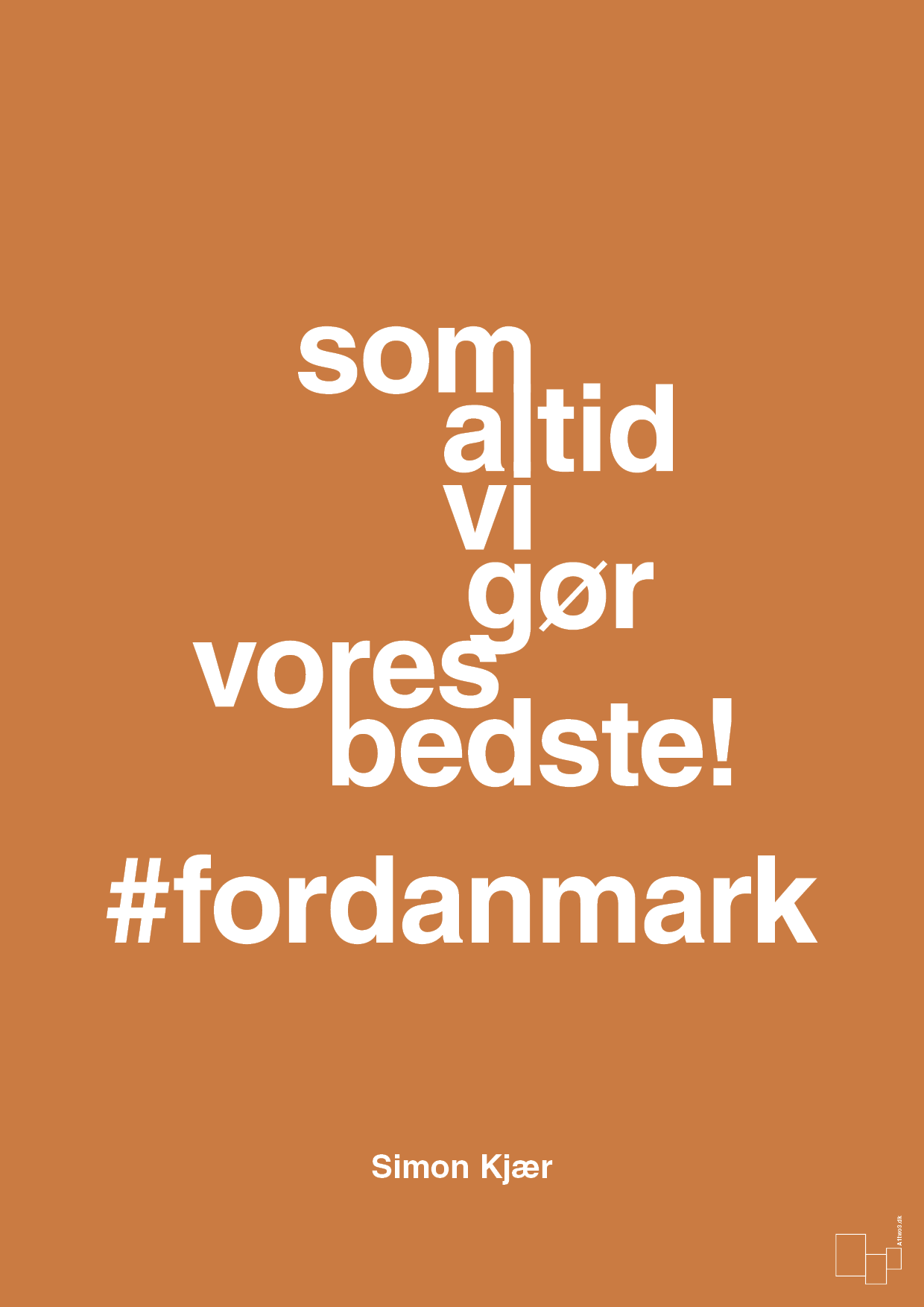 plakat: som altid vi gør vores bedste fordanmark - rumba orange-Fodbold-A1two3