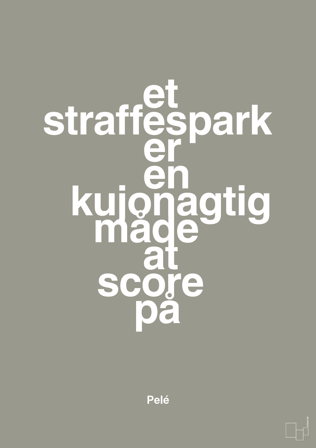 plakat: et straffespark er en kujonagtig måde at score på - battleship gray-Fodbold-A1two3