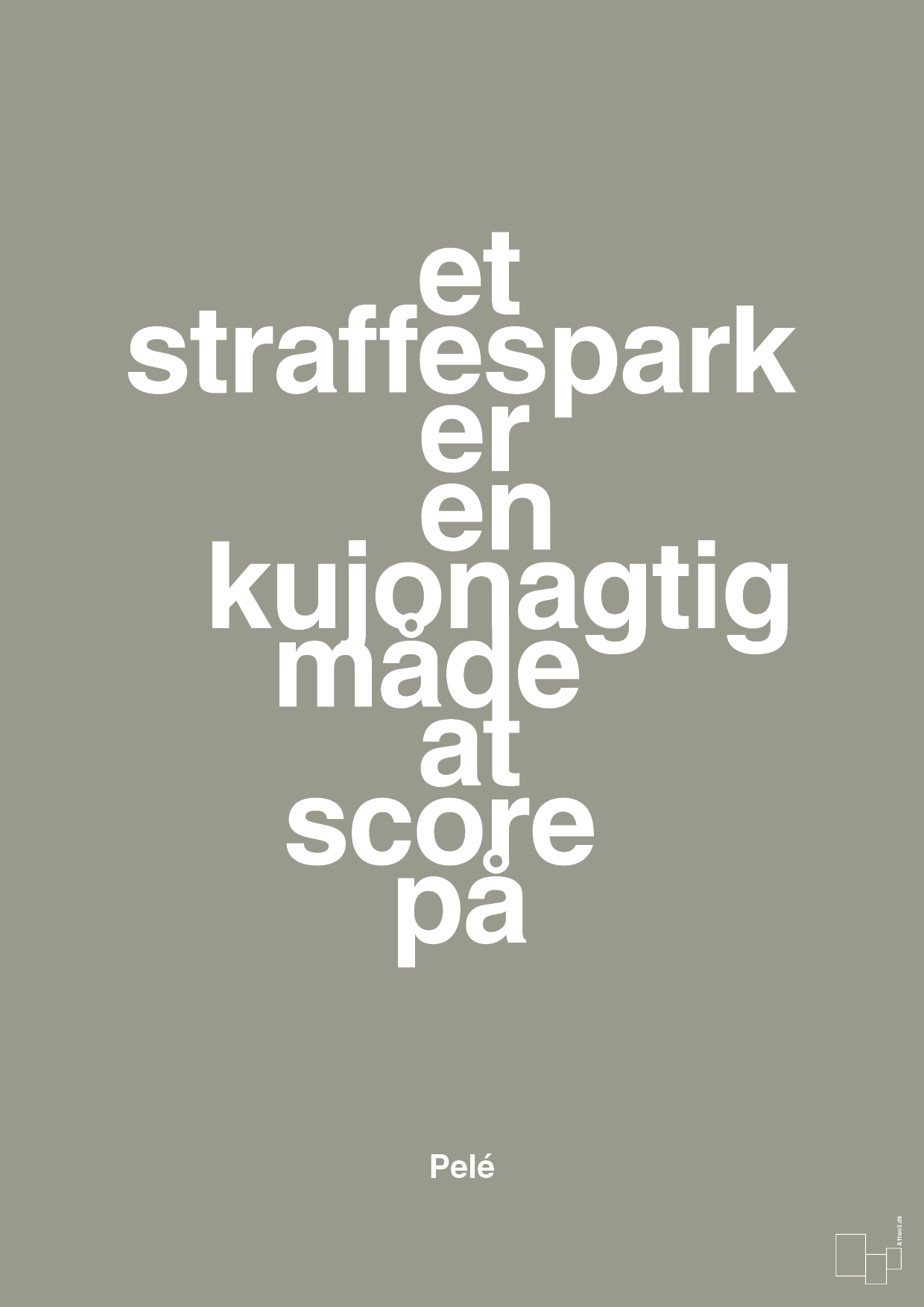 plakat: et straffespark er en kujonagtig måde at score på - battleship gray-Fodbold-A1two3