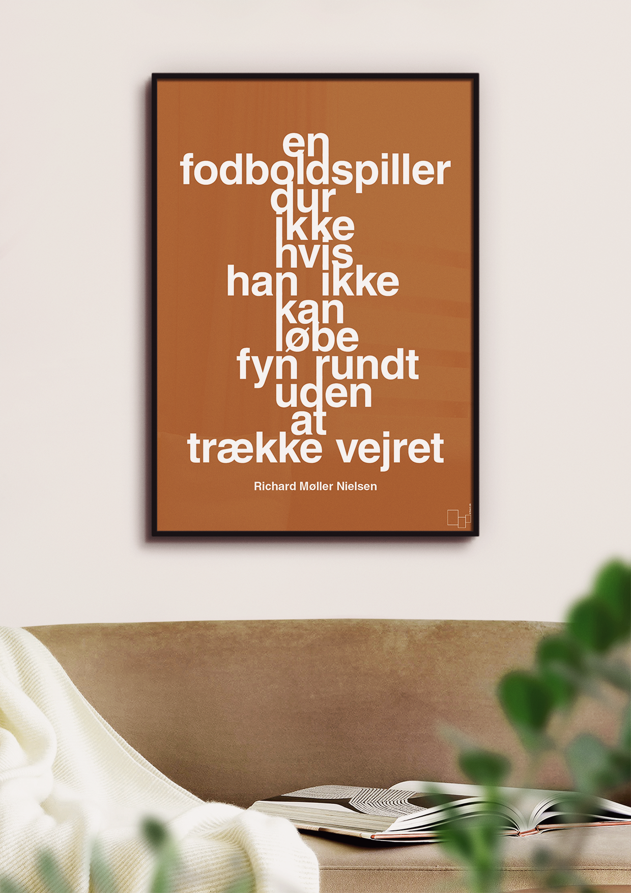 plakat: en fodboldspiller dur ikke hvis han ikke kan løbe fyn rundt uden at trække vejret - bubble shell-Fodbold-A1two3