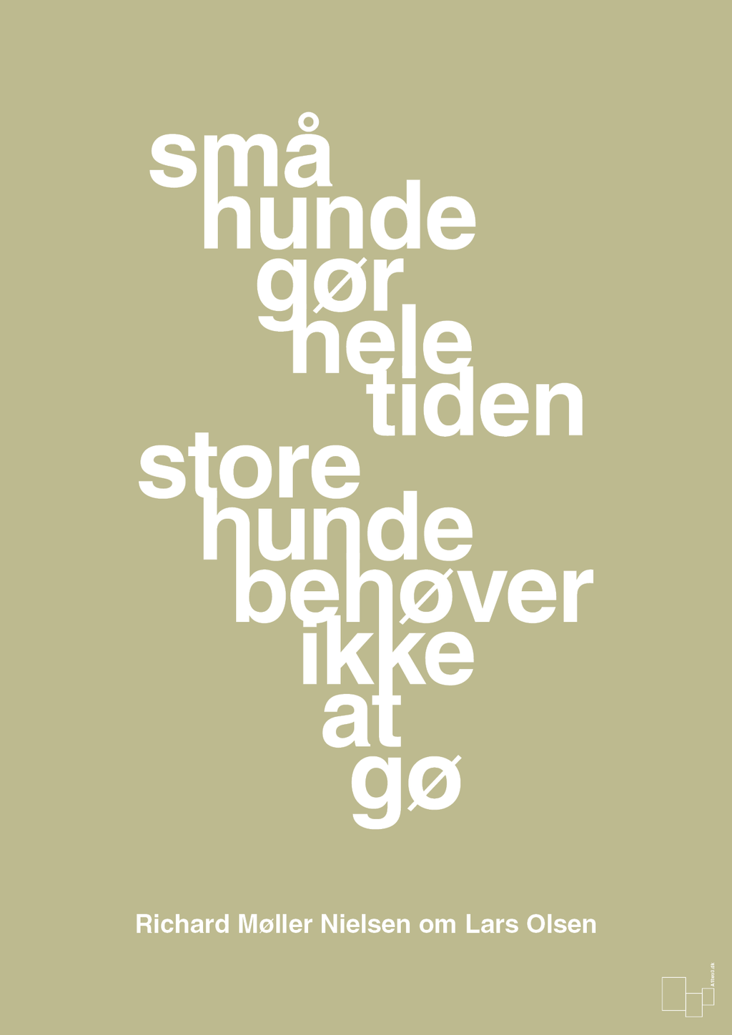 plakat: små hunde gør hele tiden store hunde behøver ikke at gø - back to nature-Fodbold-A1two3