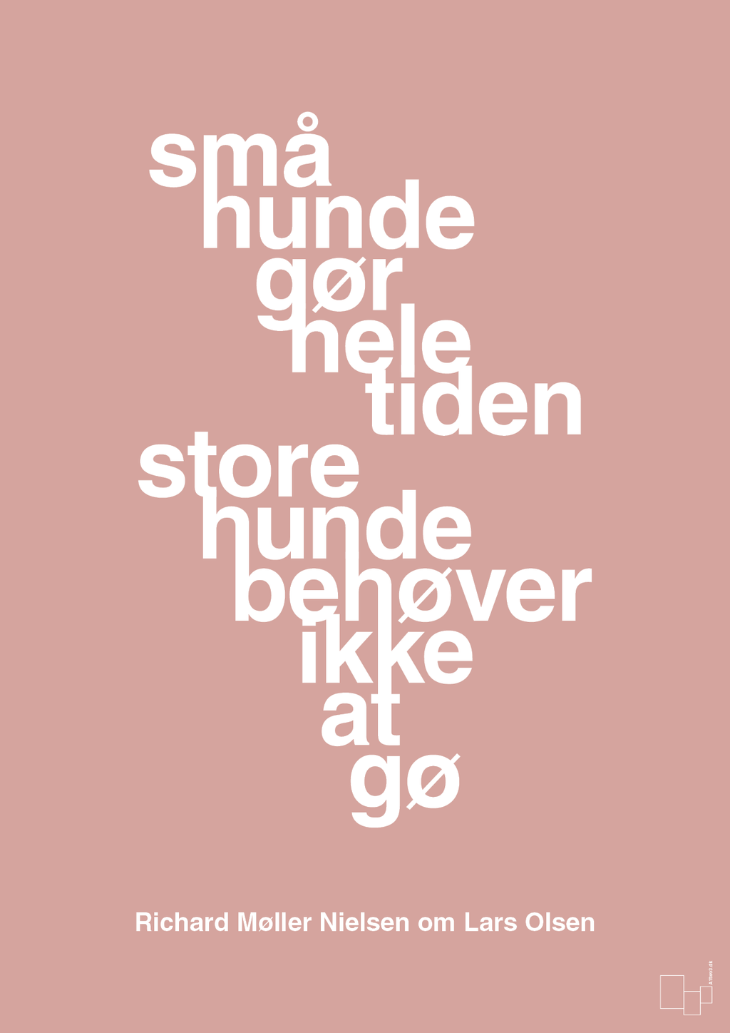 plakat: små hunde gør hele tiden store hunde behøver ikke at gø - bubble shell-Fodbold-A1two3