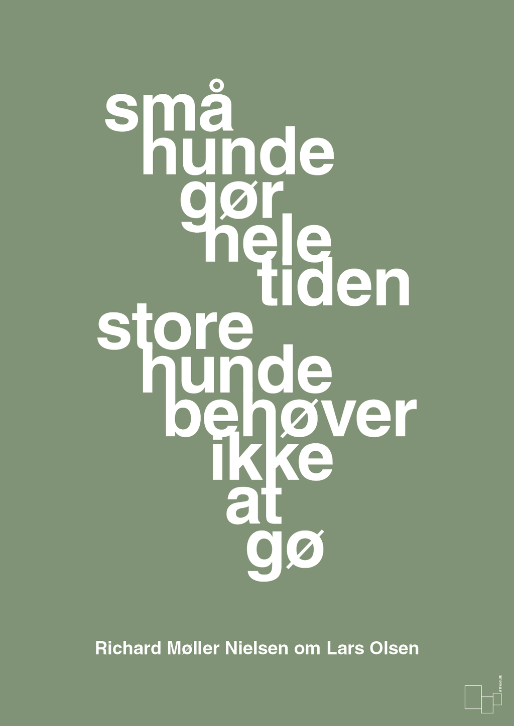 plakat: små hunde gør hele tiden store hunde behøver ikke at gø - jade-Fodbold-A1two3