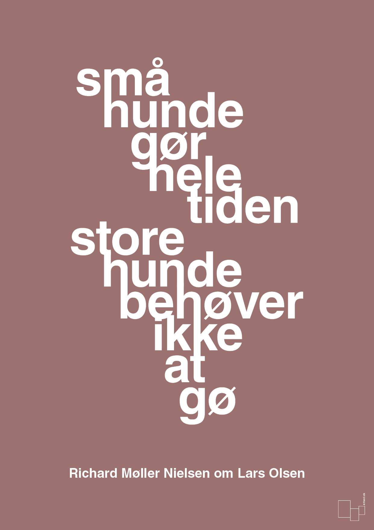 plakat: små hunde gør hele tiden store hunde behøver ikke at gø - plum-Fodbold-A1two3