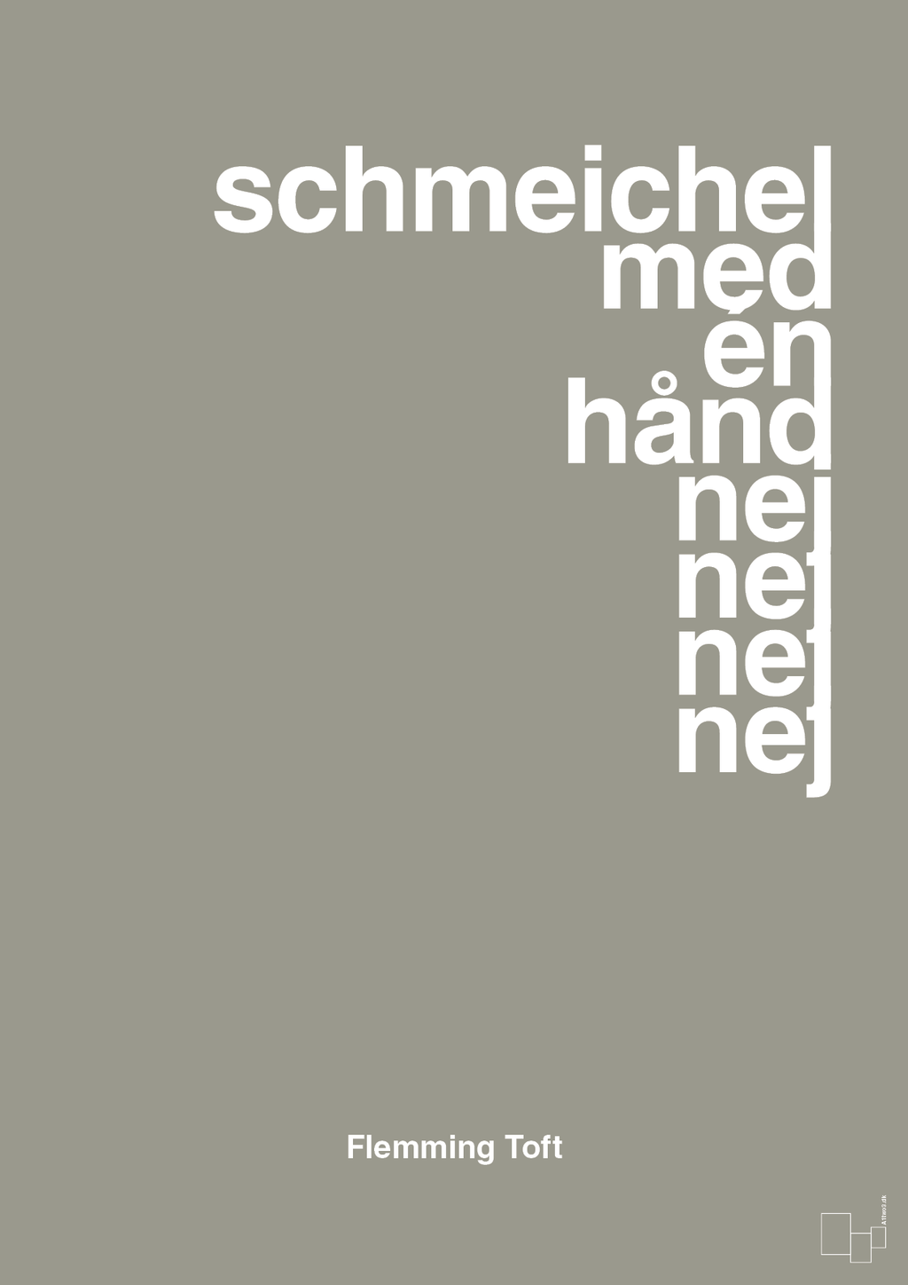 plakat: schmeichel med én hånd nej nej nej nej - battleship gray-Fodbold-A1two3