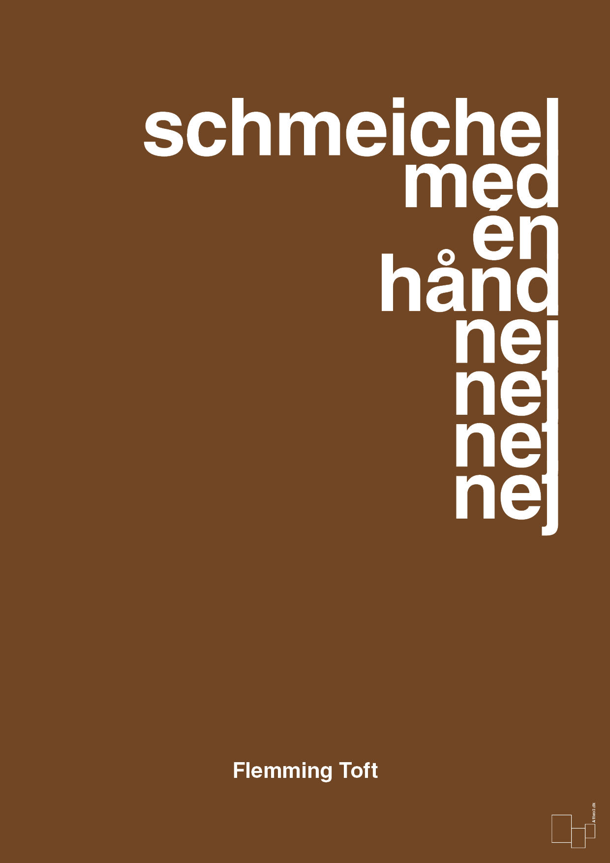 plakat: schmeichel med én hånd nej nej nej nej - dark brown-Fodbold-A1two3