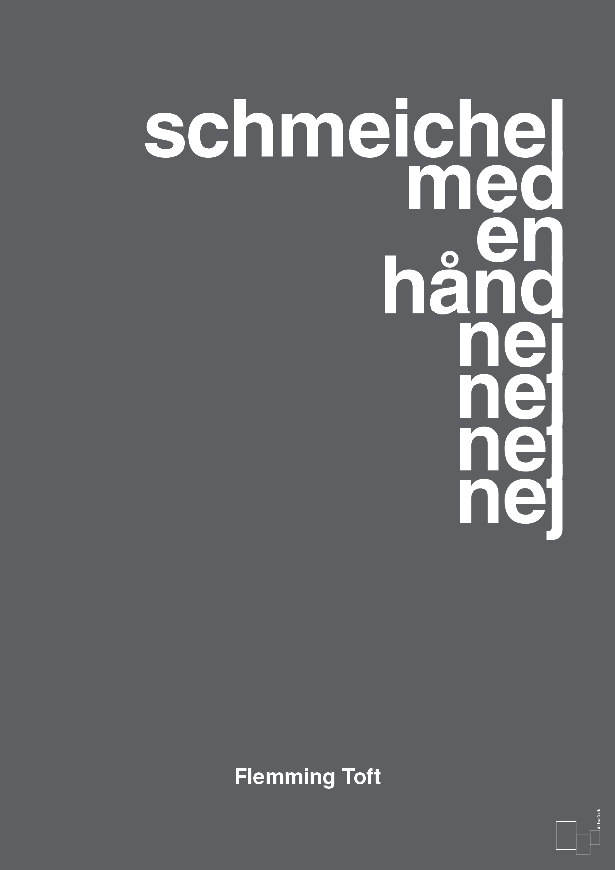 plakat: schmeichel med én hånd nej nej nej nej - graphic charcoal-Fodbold-A1two3