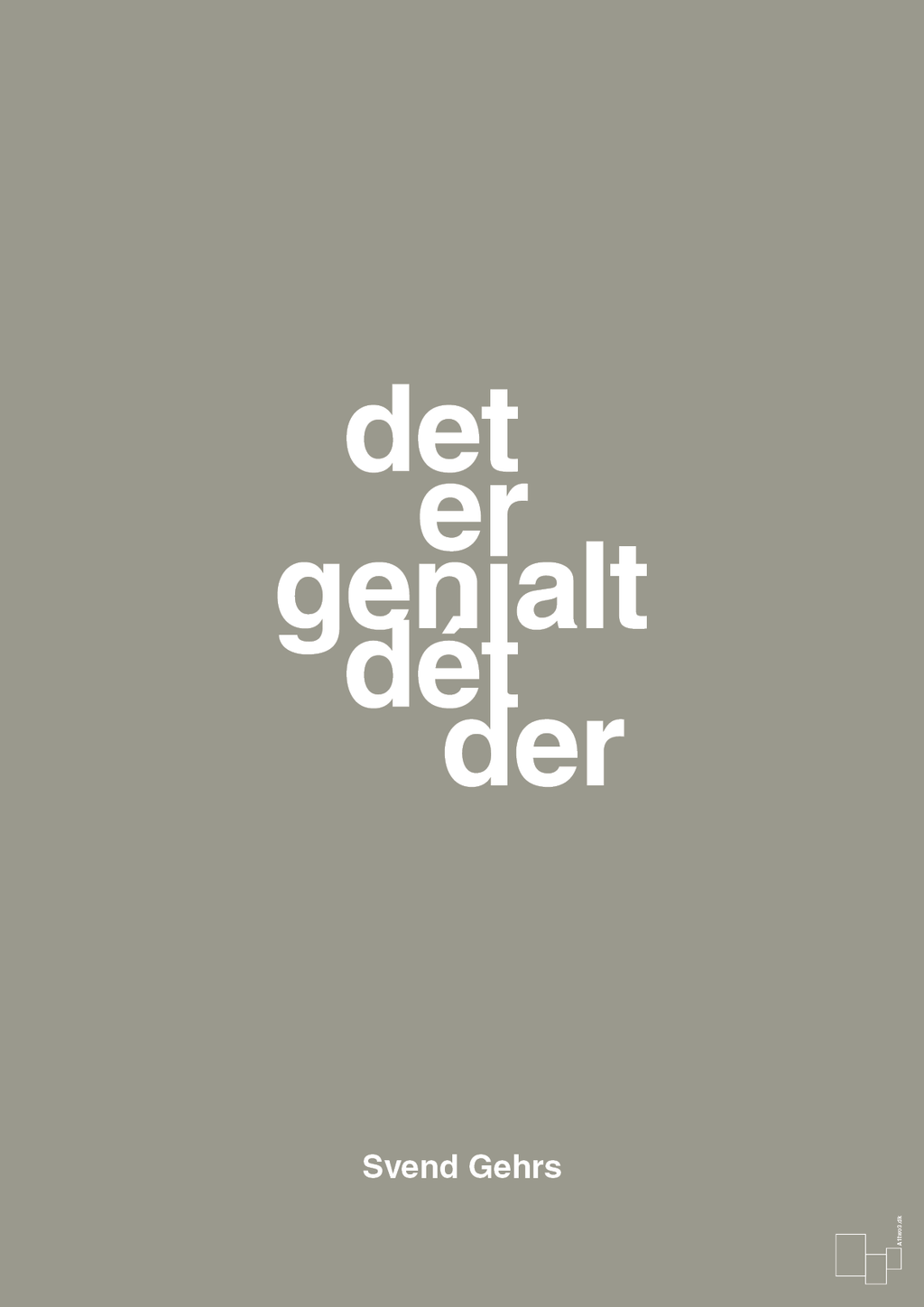 plakat: det er genialt dét der - battleship gray-Fodbold-A1two3