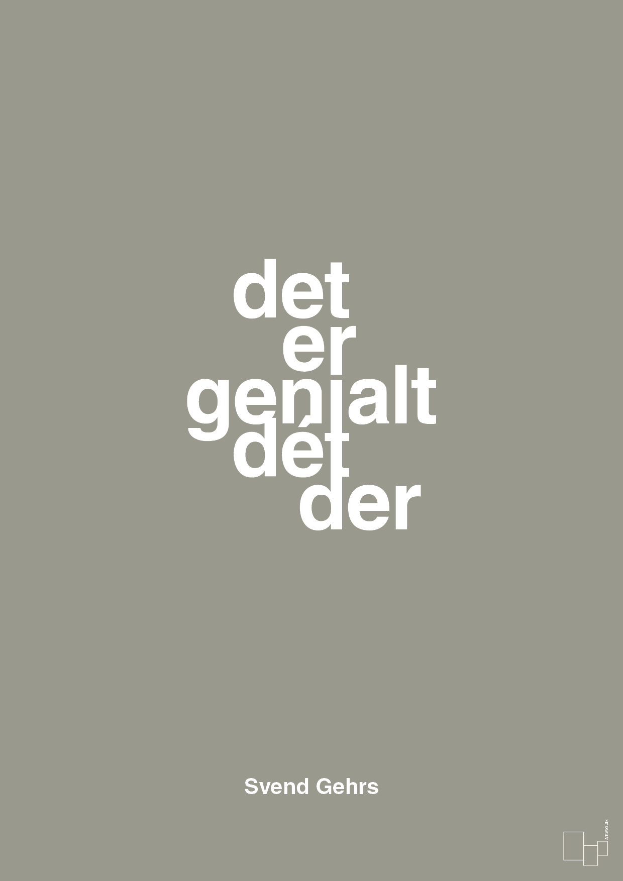 plakat: det er genialt dét der - battleship gray-Fodbold-A1two3