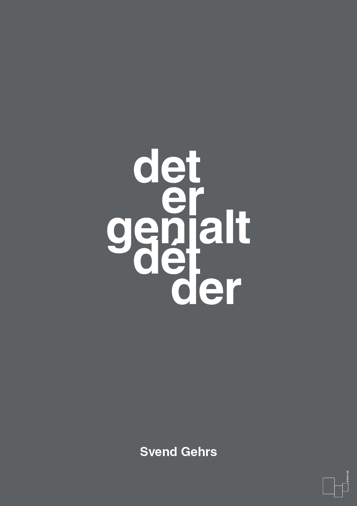 plakat: det er genialt dét der - graphic charcoal-Fodbold-A1two3