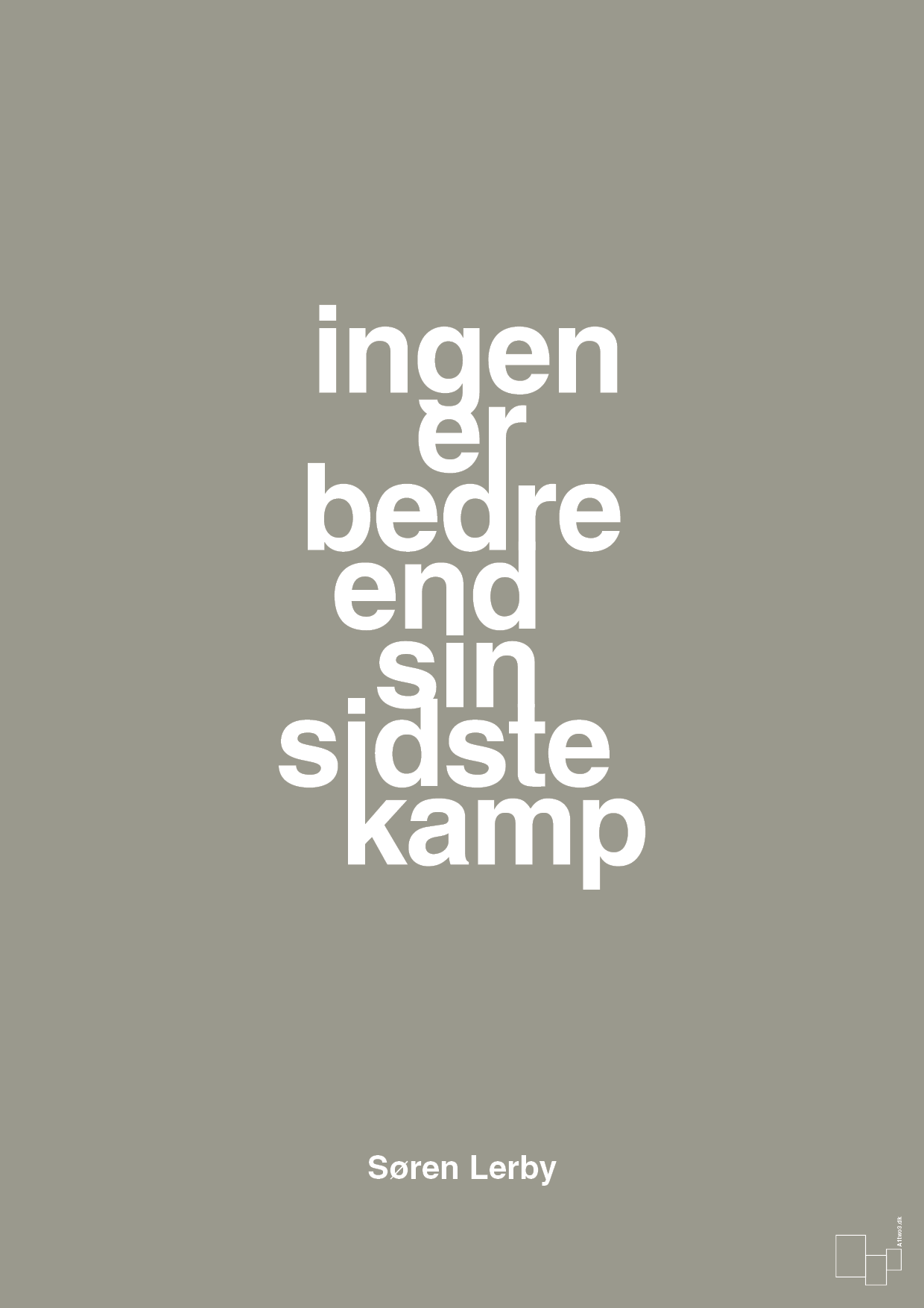 plakat: ingen er bedre end sin sidste kamp - battleship gray-Fodbold-A1two3
