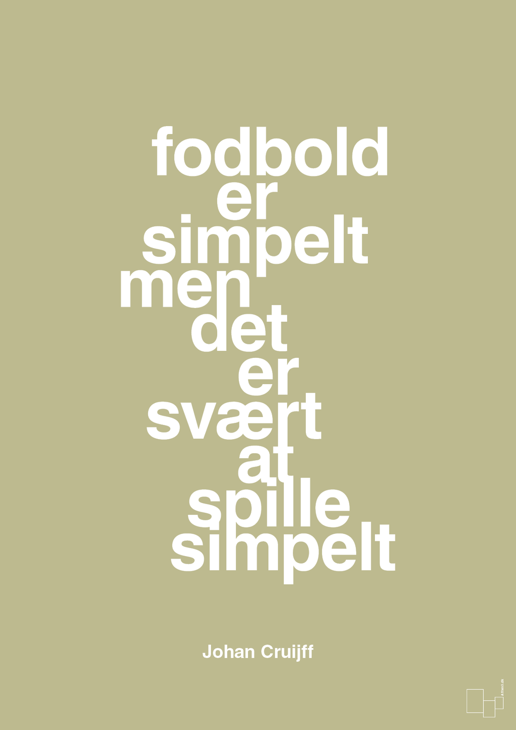 plakat: fodbold er simpelt men det er svært at spille simpelt - back to nature-Fodbold-A1two3