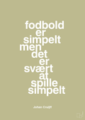 plakat: fodbold er simpelt men det er svært at spille simpelt - back to nature-Fodbold-A1two3