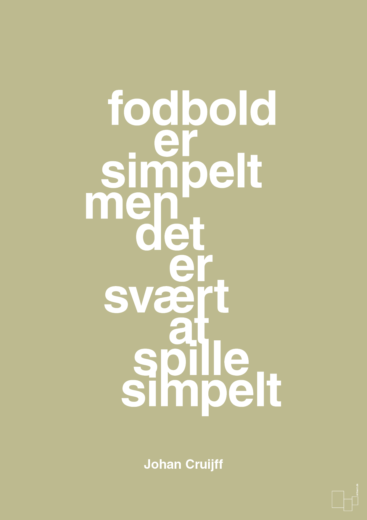 plakat: fodbold er simpelt men det er svært at spille simpelt - back to nature-Fodbold-A1two3