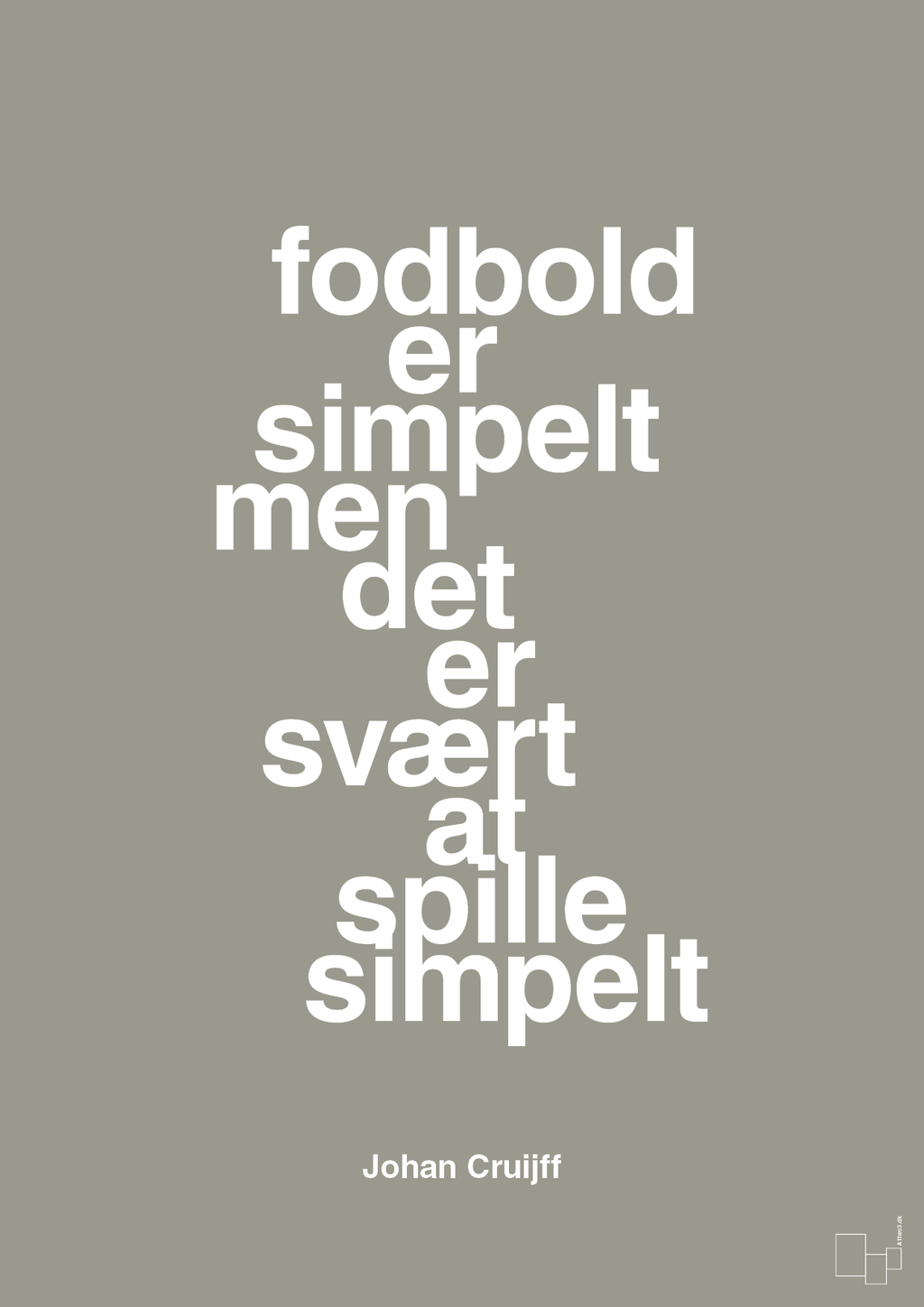 plakat: fodbold er simpelt men det er svært at spille simpelt - battleship gray-Fodbold-A1two3
