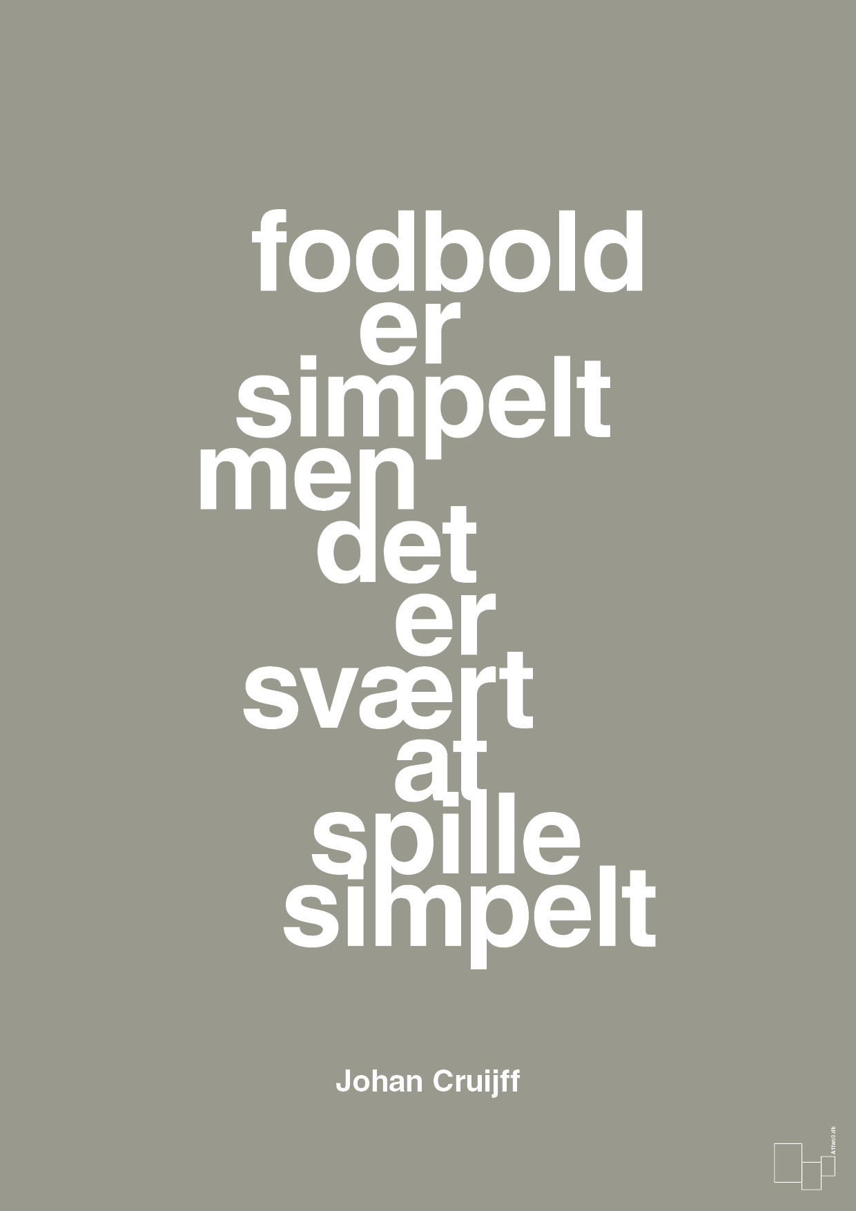 plakat: fodbold er simpelt men det er svært at spille simpelt - battleship gray-Fodbold-A1two3