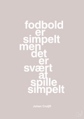 plakat: fodbold er simpelt men det er svært at spille simpelt - broken beige-Fodbold-A1two3