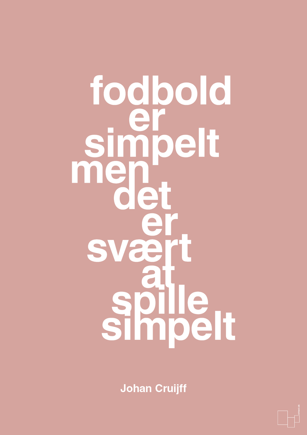 plakat: fodbold er simpelt men det er svært at spille simpelt - bubble shell-Fodbold-A1two3