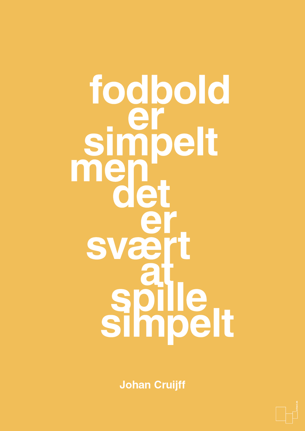 plakat: fodbold er simpelt men det er svært at spille simpelt - honeycomb-Fodbold-A1two3