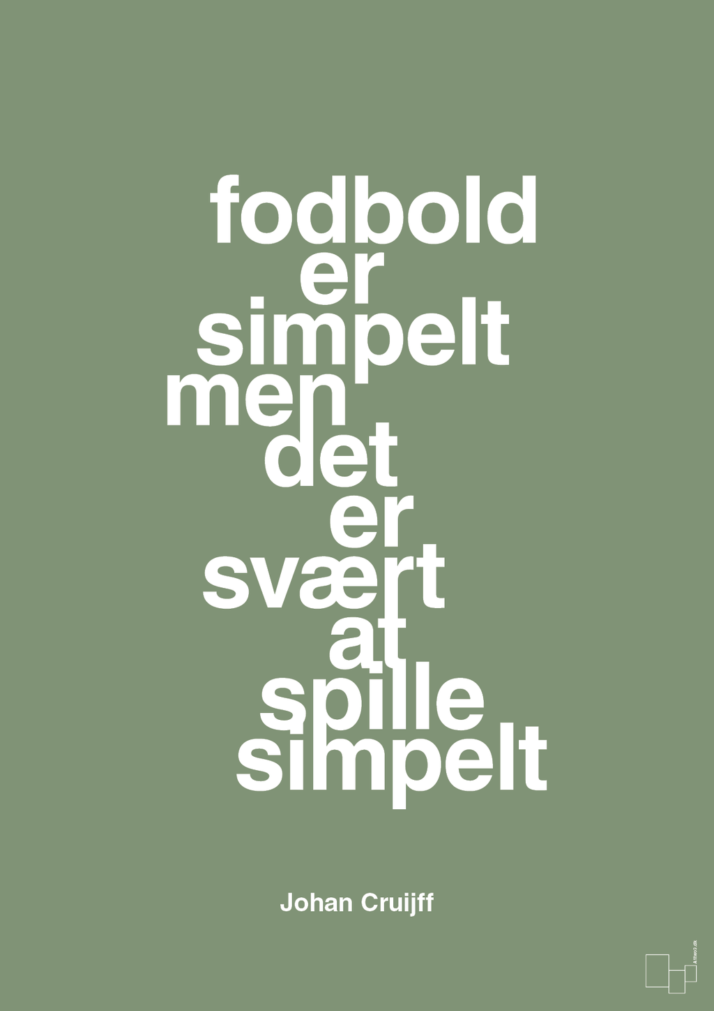 plakat: fodbold er simpelt men det er svært at spille simpelt - jade-Fodbold-A1two3