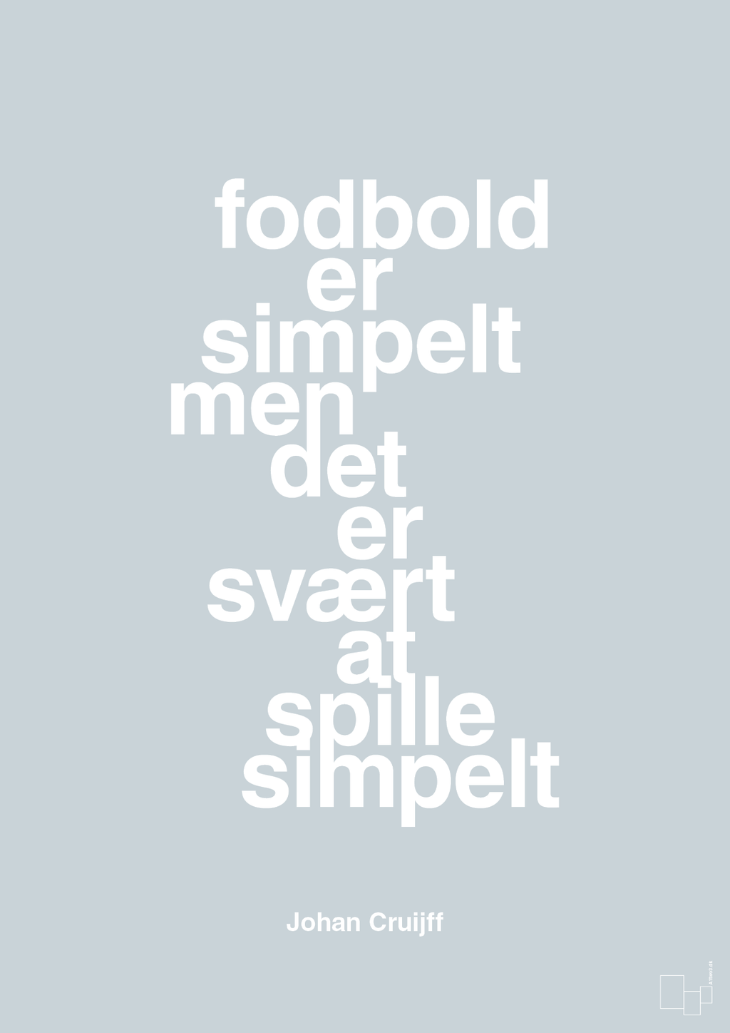 plakat: fodbold er simpelt men det er svært at spille simpelt - light drizzle-Fodbold-A1two3