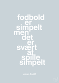plakat: fodbold er simpelt men det er svært at spille simpelt - light drizzle-Fodbold-A1two3
