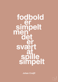 plakat: fodbold er simpelt men det er svært at spille simpelt - powder-Fodbold-A1two3