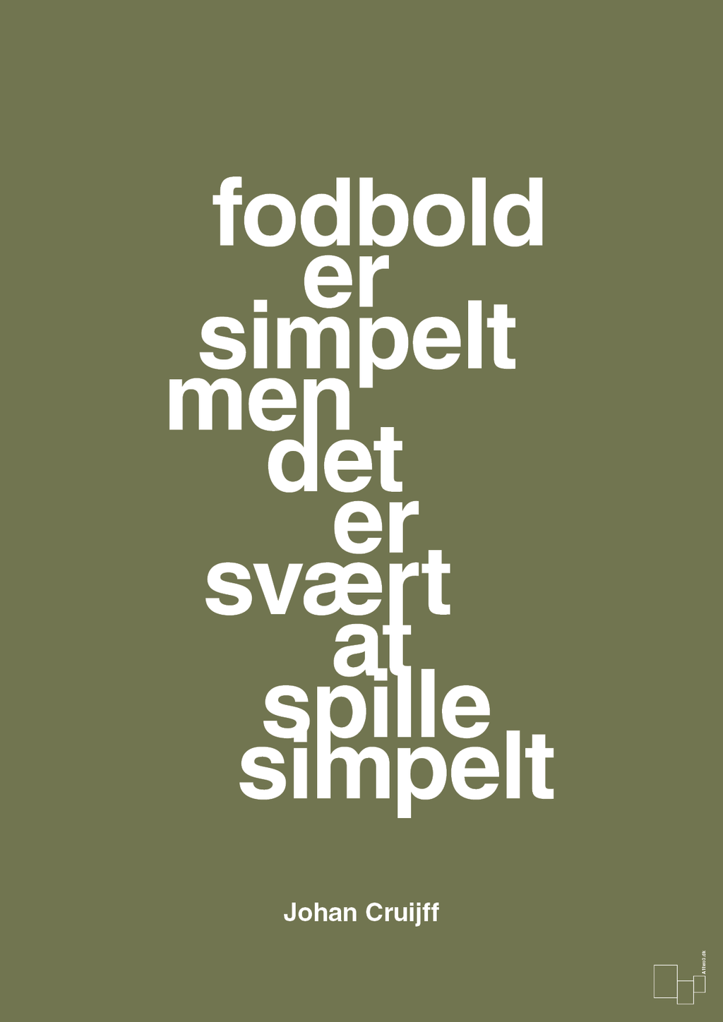 plakat: fodbold er simpelt men det er svært at spille simpelt - secret meadow-Fodbold-A1two3