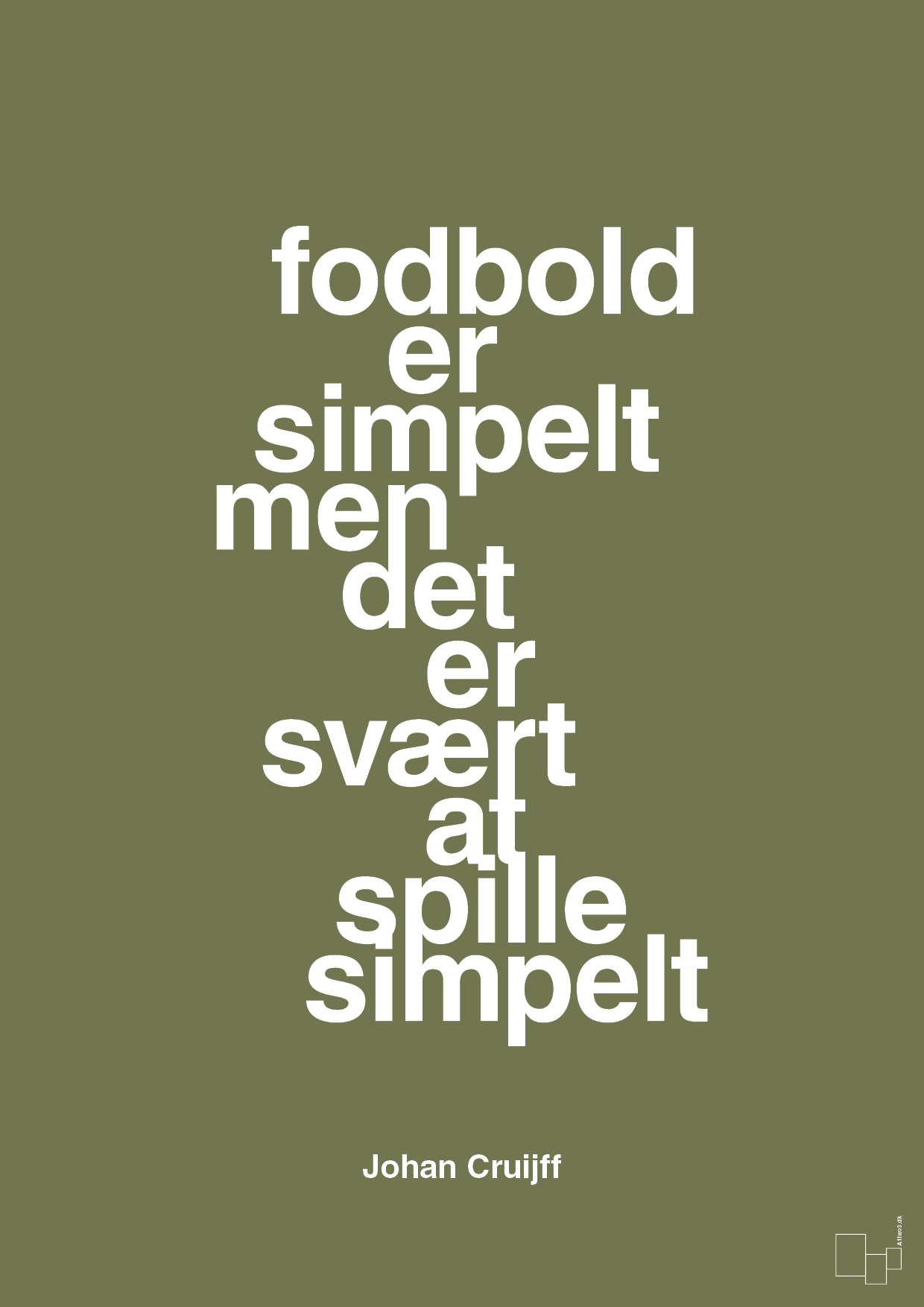 plakat: fodbold er simpelt men det er svært at spille simpelt - secret meadow-Fodbold-A1two3