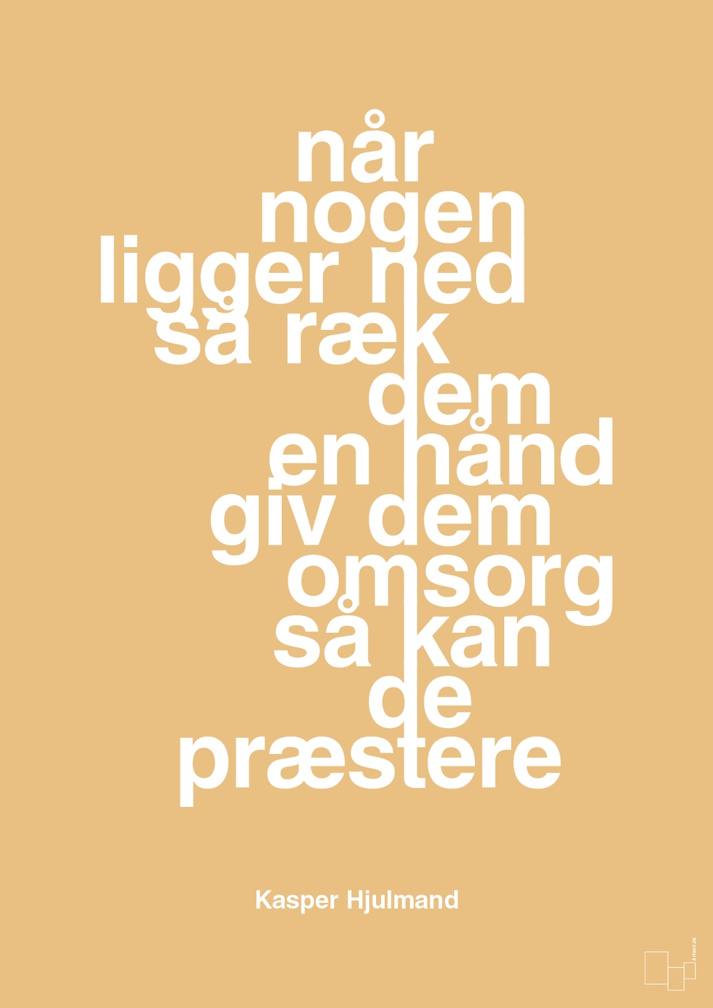 plakat: når nogen ligger ned så ræk dem en hånd og giv dem omsorg så kan de præstere - charismatic-Fodbold-A1two3