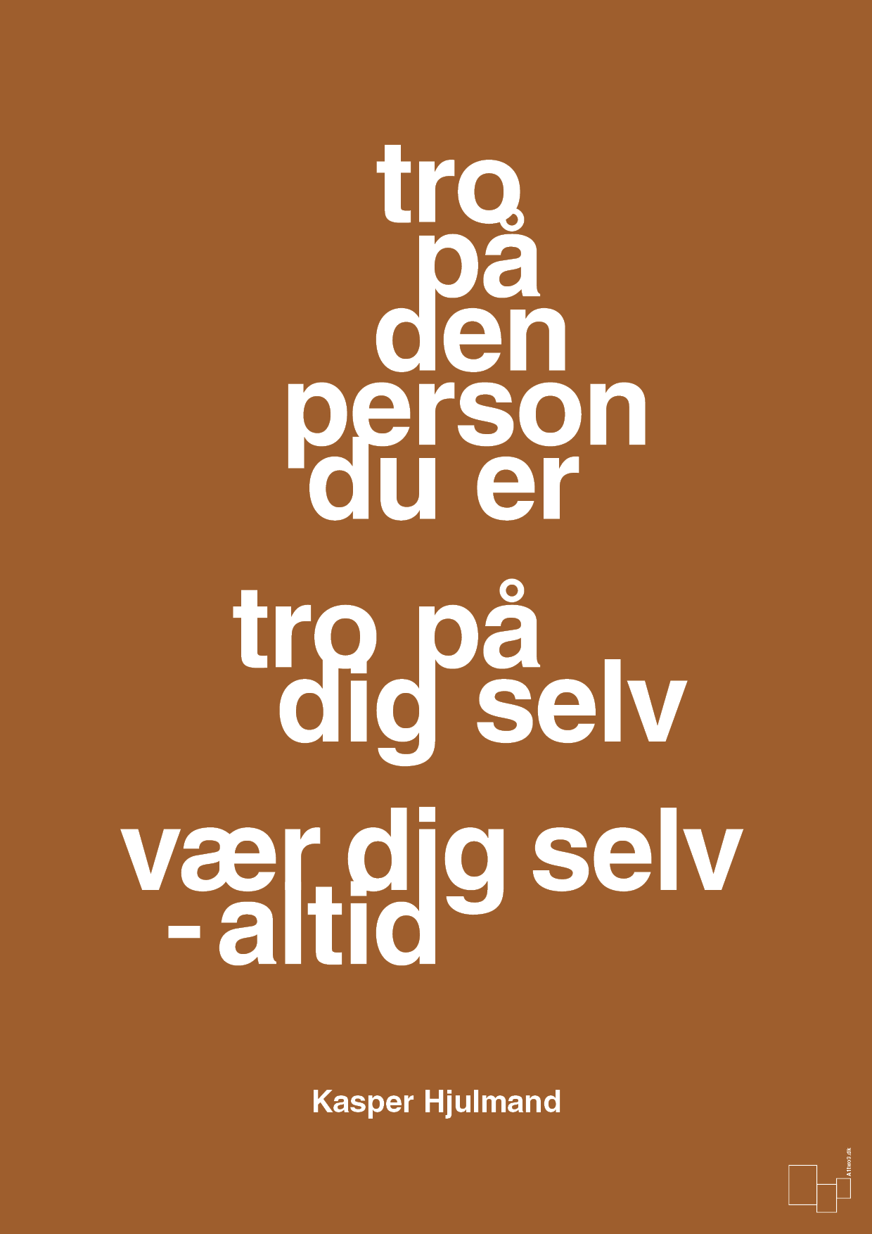 plakat: tro på den person du er tro på dig selv vær dig selv - altid - cognac-Fodbold-A1two3