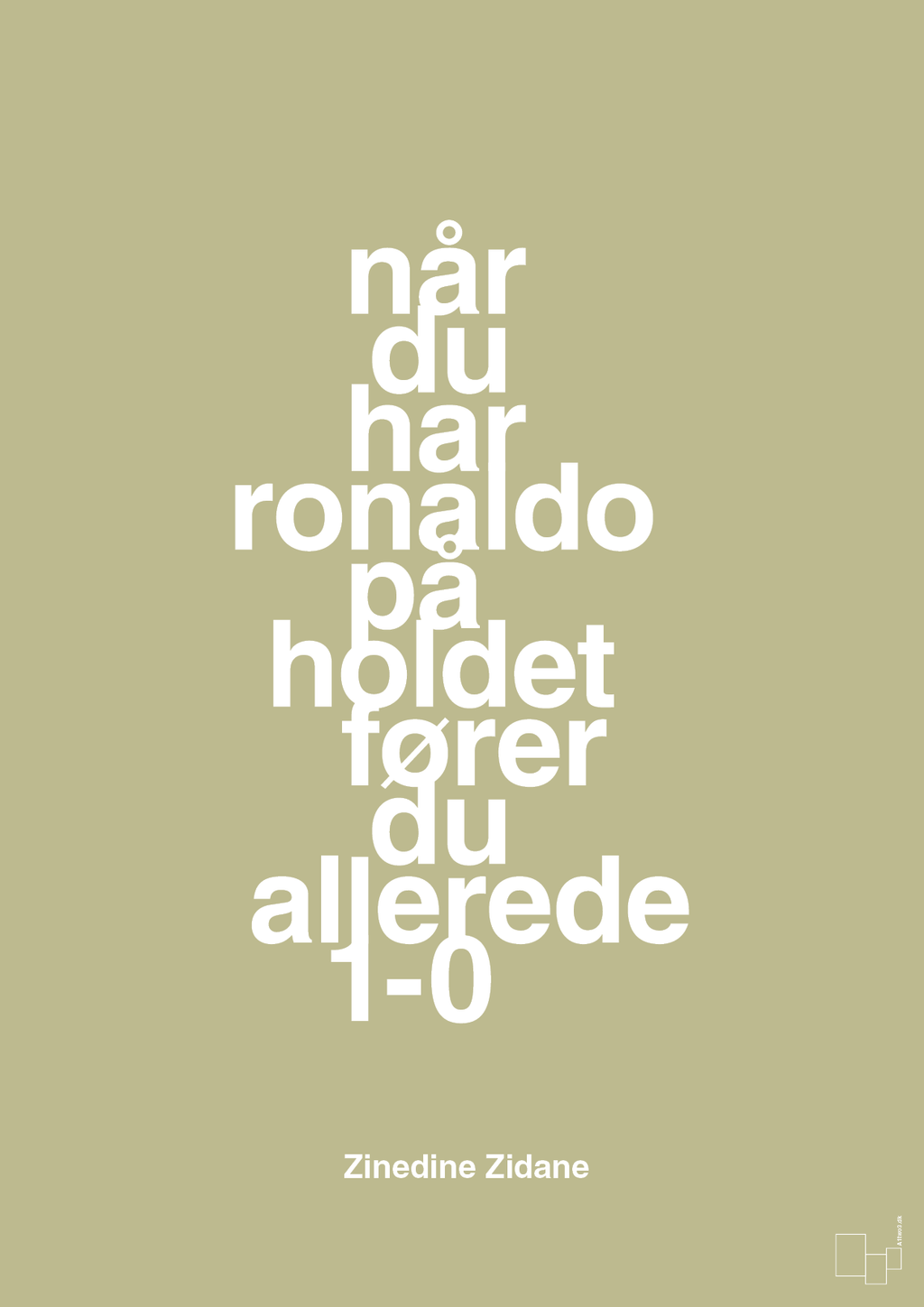 plakat: når du har ronaldo på holdet fører du allerede 1-0 - back to nature-Fodbold-A1two3