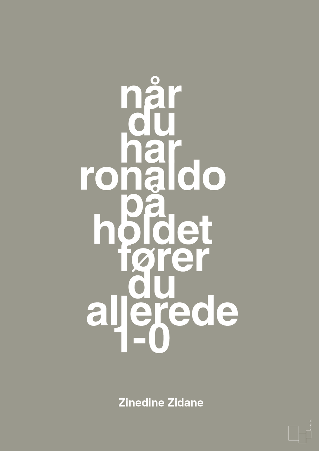 plakat: når du har ronaldo på holdet fører du allerede 1-0 - battleship gray-Fodbold-A1two3